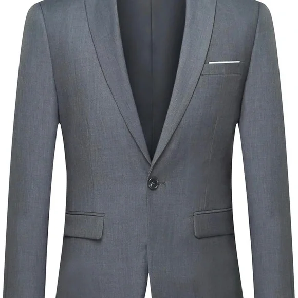 Men’s 2 piece Suits Slim Fit Button Dress Suit Jacket Blazer& Pants set